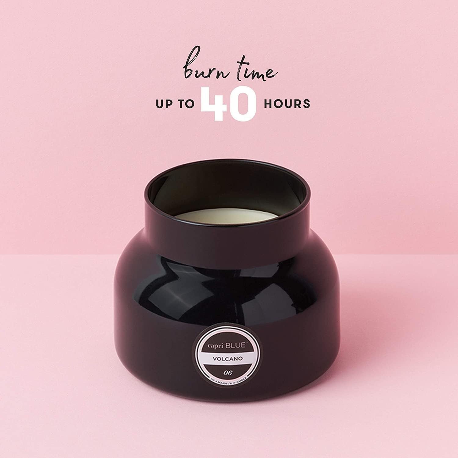 Volcano Candle - Black Petite Jar Candle - Glass Candle with Soy Wax Blend - Luxury Aromatherapy Candle - Tropical Fruits & Sugared Citrus Scented Candle (8 Oz)