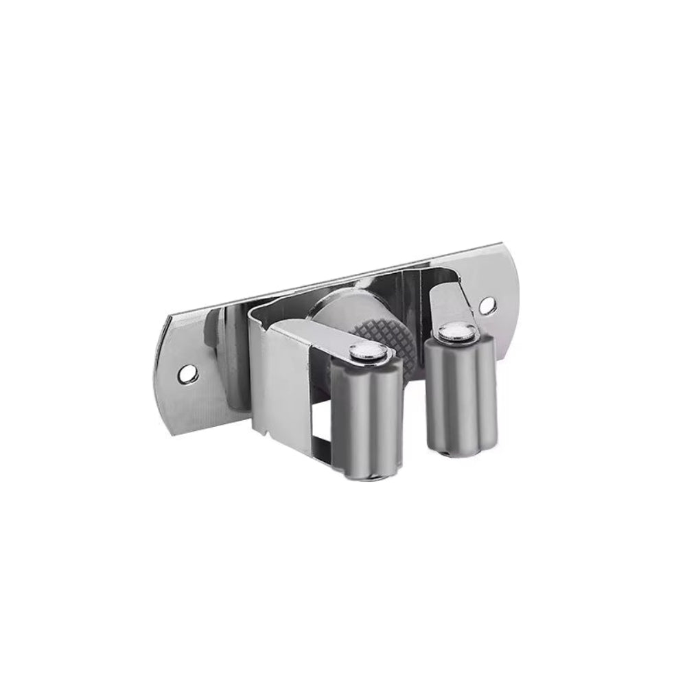 GripLock™ Stainless Steel Wall Mount Mop & Broom Holder – Space-Saving Hook for Kitchen & Bathroom Organization