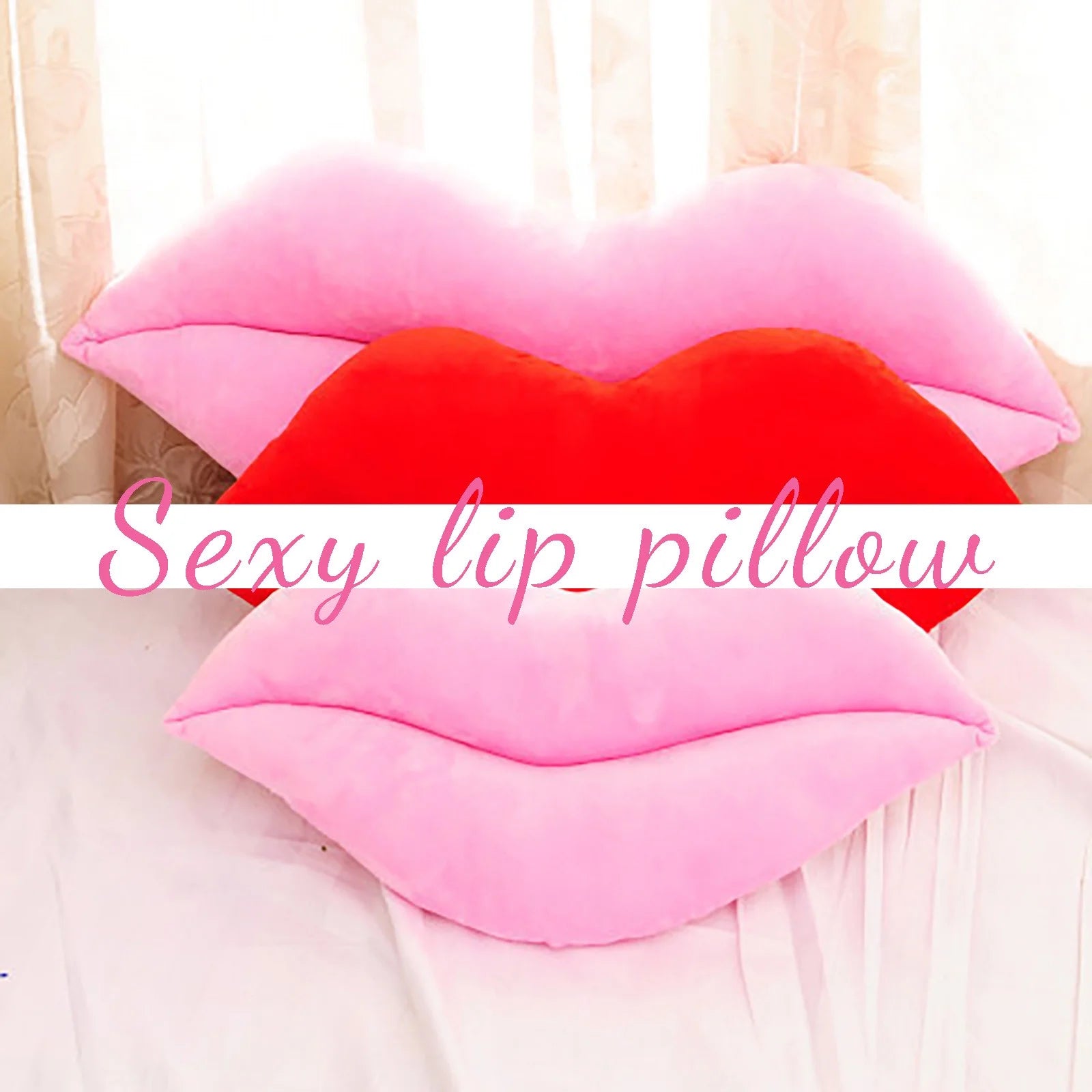 Deals!Hot Pink 3D Lips Throw Pillows,Lips Pillows Decorative Throw Pillows,Kiss Cute Pillow Girls Valentine'S Day Gift Soft Velvet Decorative Reversible Pillow Cushion for Bed Couch,Pink