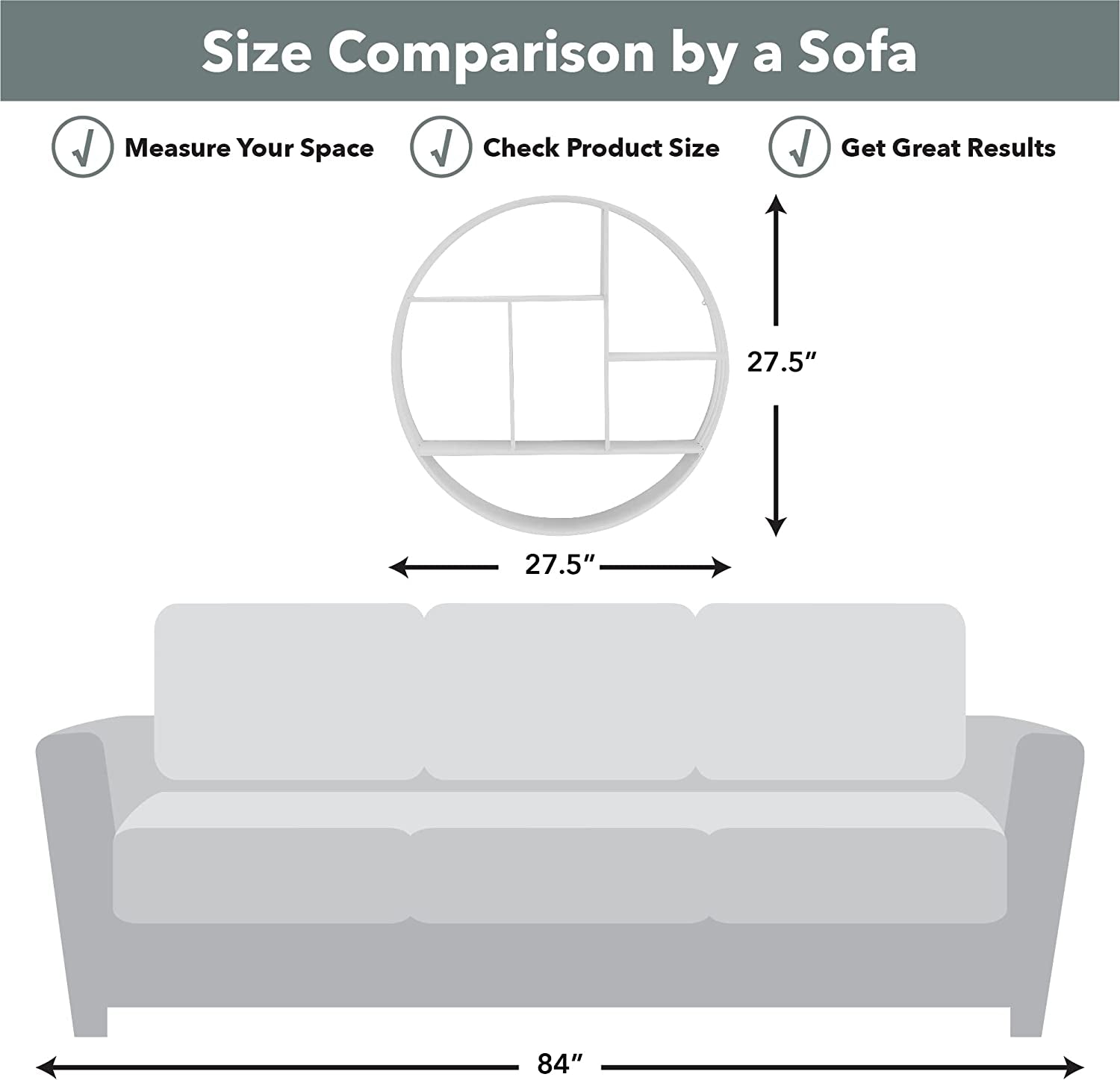 & Co. Gold Brooklyn Wall Shelf, round 3 Tier Wall Mounted Floating Shelf for Bathroom, Bedroom, Living Room Decor, Metal, Industrial, 27.5 Inches