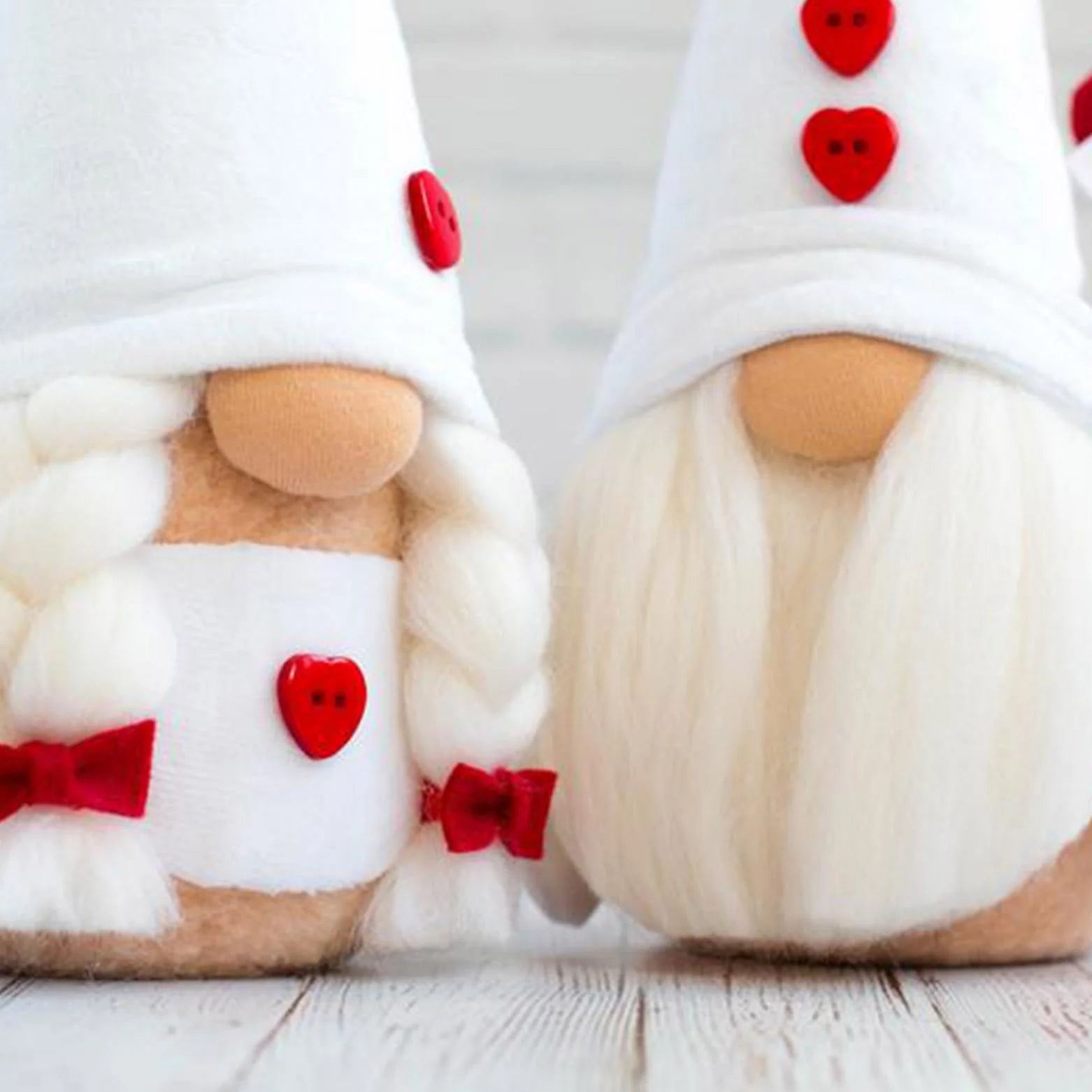 2PCS Valentines Day Plush Decorations -Mr and Mrs Handmake Scandinavian Tomte for Valentine'S Day Table Elf Decor, Stuffed Plushie Decor,Sweet Valentines Day Gifts