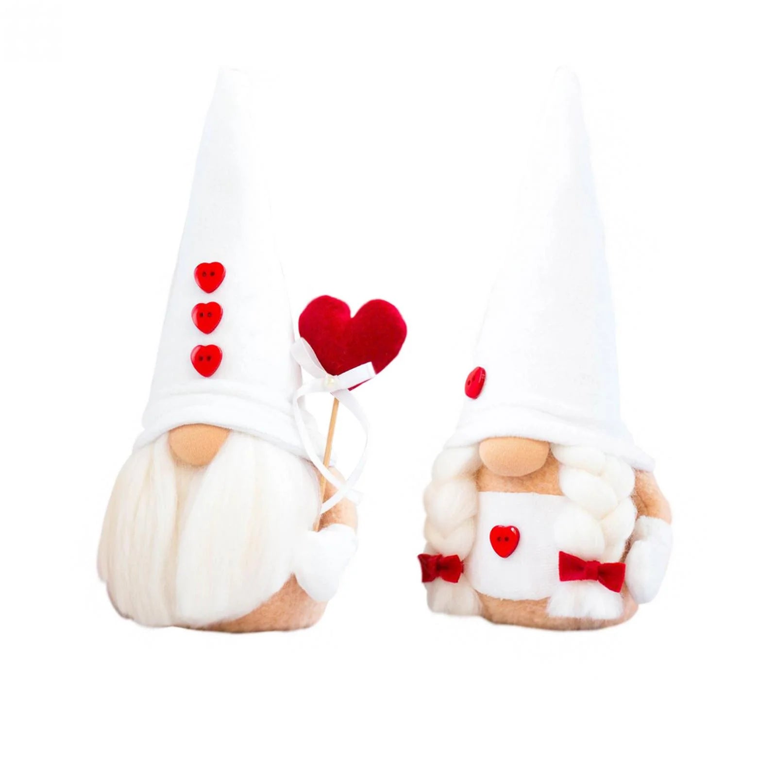 2PCS Valentines Day Plush Decorations -Mr and Mrs Handmake Scandinavian Tomte for Valentine'S Day Table Elf Decor, Stuffed Plushie Decor,Sweet Valentines Day Gifts