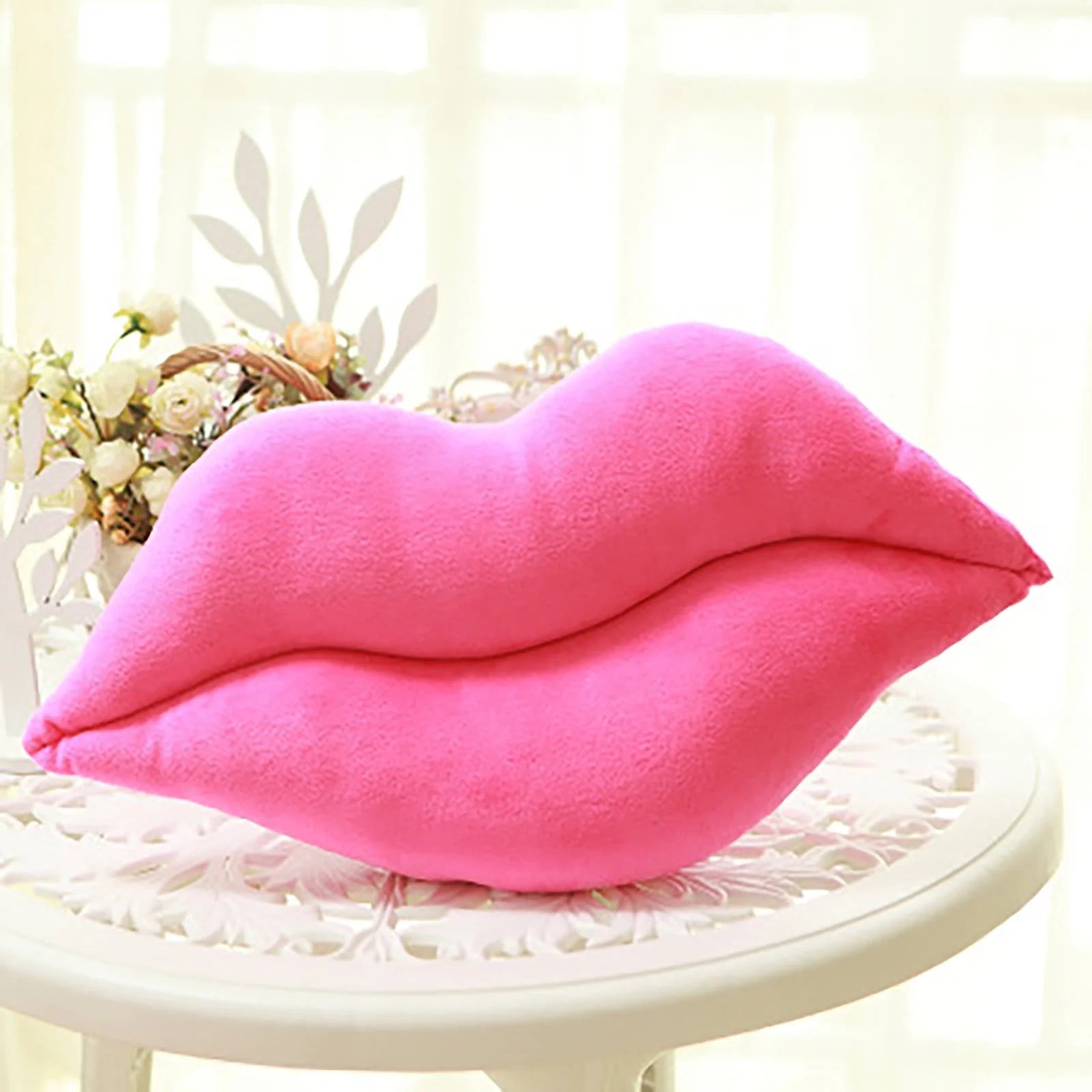 Deals!Hot Pink 3D Lips Throw Pillows,Lips Pillows Decorative Throw Pillows,Kiss Cute Pillow Girls Valentine'S Day Gift Soft Velvet Decorative Reversible Pillow Cushion for Bed Couch,Pink