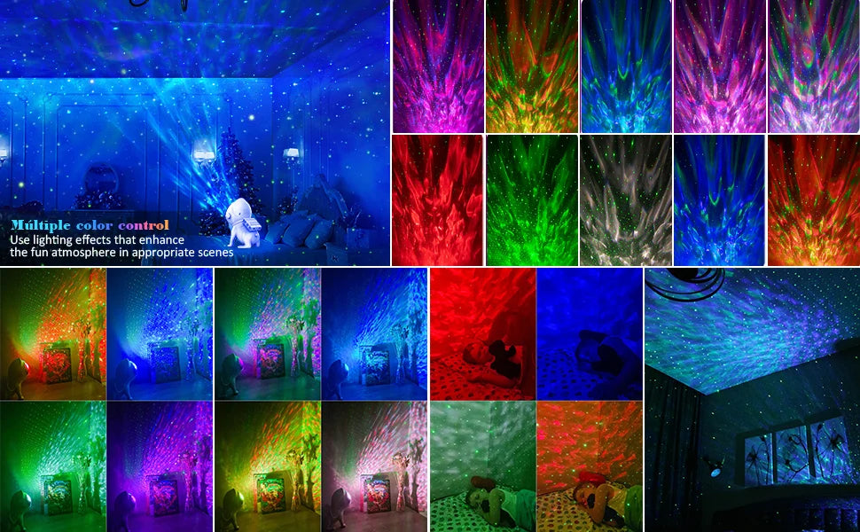 Space Dog Night Light Galaxy Star Astronaut Projector App Nebula Lamps Led Lights For Children Bedroom Decorative Birthday Gift