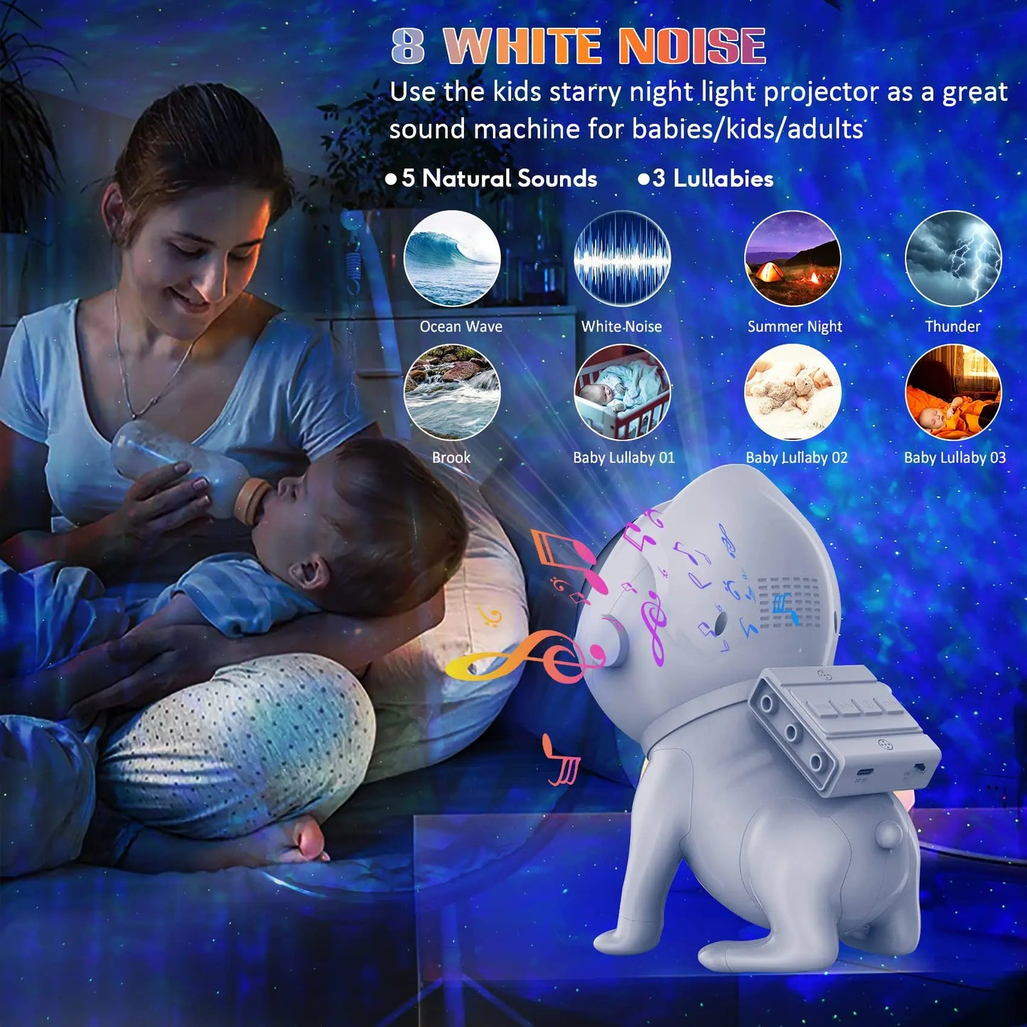 Space Dog Night Light Galaxy Star Astronaut Projector App Nebula Lamps Led Lights For Children Bedroom Decorative Birthday Gift