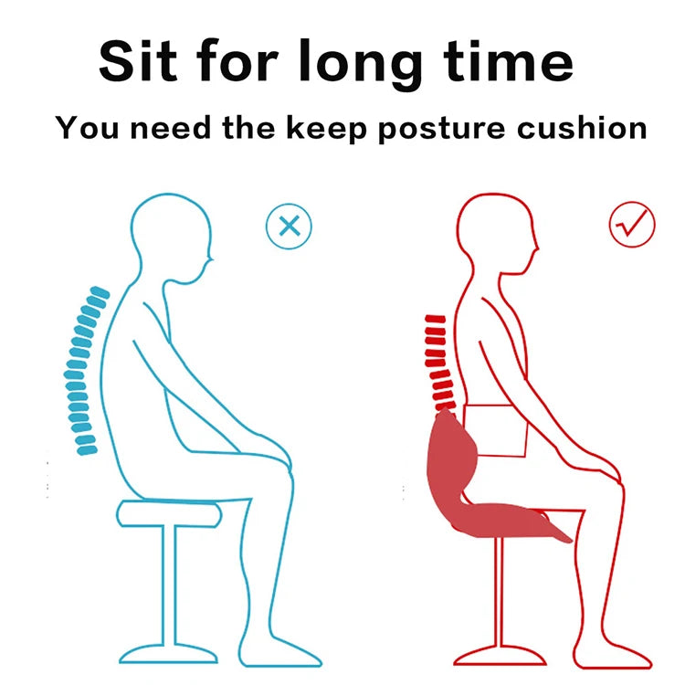 Washable Polyester Waist Massage Correction Posture Stripe Cushion Outdoor Seat