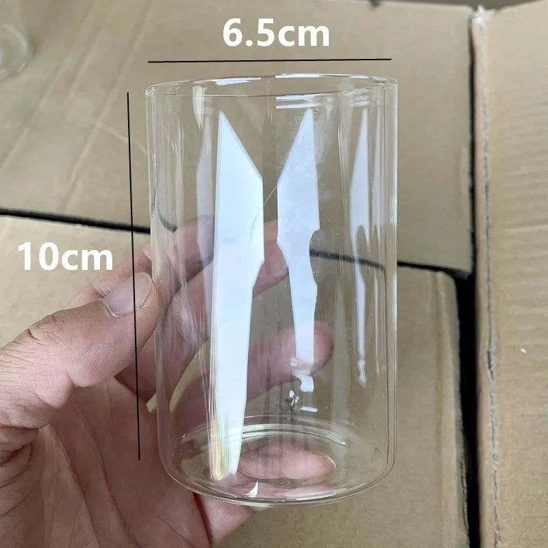 Glass Candle Holders Dia 8cm Cylinder Vases for Pillar Candle, Holders or Flower Vase Wedding Decoration Candlelight Dinner