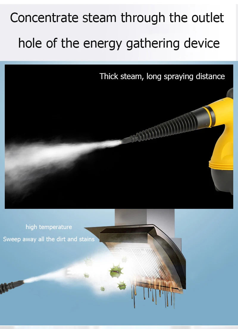 Large capacity water tank handheld high-temperature steam cleaning machine, suitable for kitchen/sofa/window/bedroom/car care