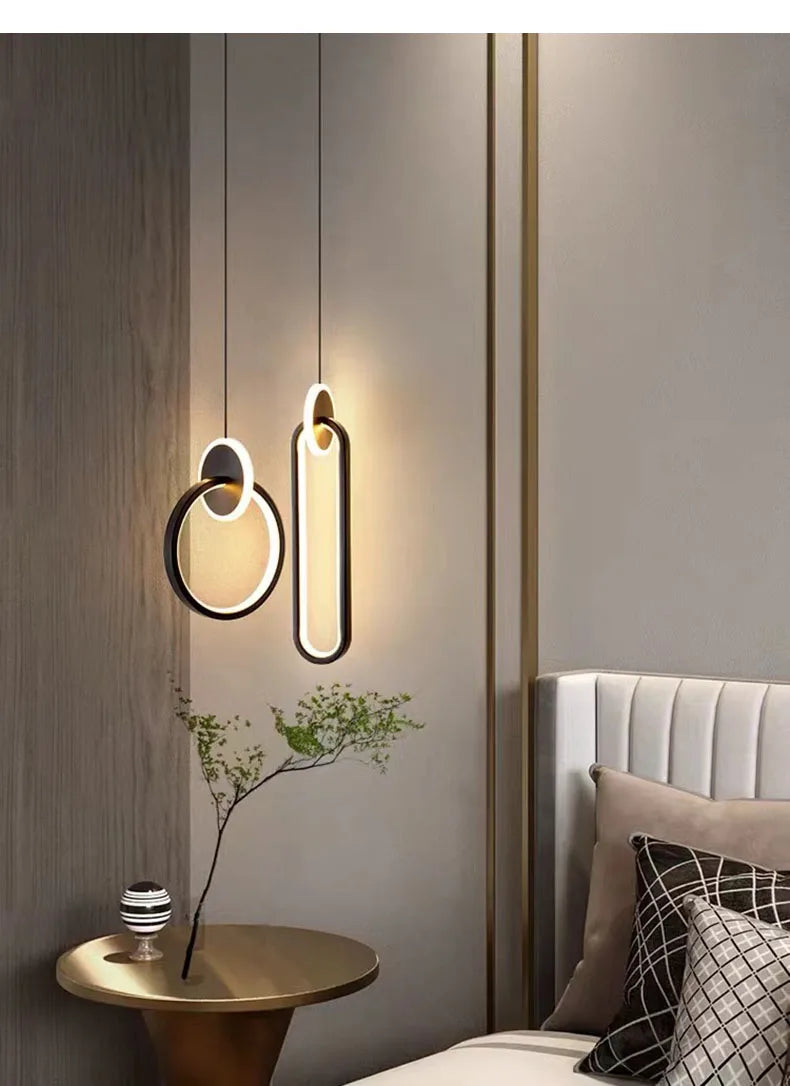 Modern Creative LED Pendant Lamps For Home Living Room Background Wall Hanging Chandelier Bedroom Bedside Lamp Dining Room Decor