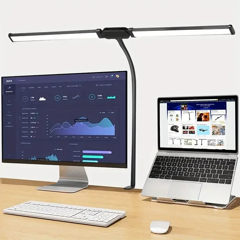 Led Desk Lamp for Office Home Bright Desk Light with Clamp USB Adapter Desk Lamp Stepless Dimming Adjustable Flexible Gooseneck
