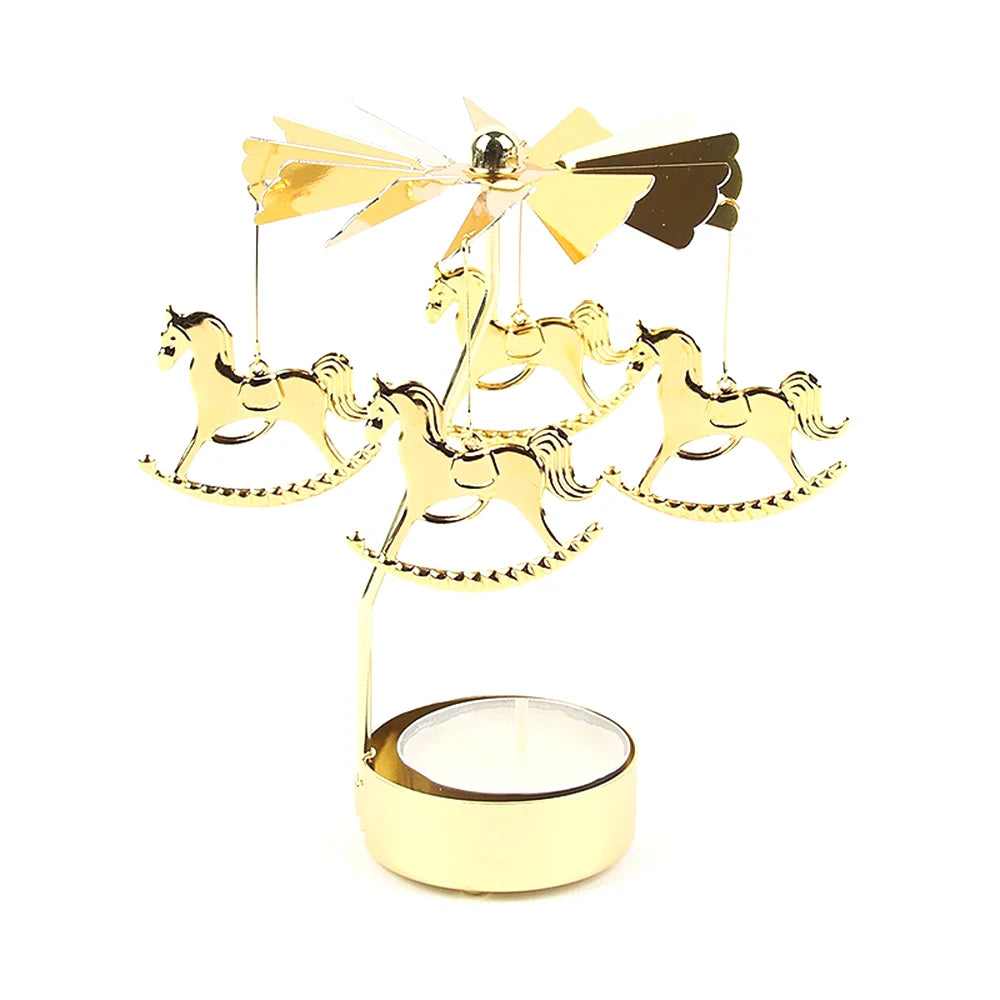 Metal Rotary Candle Holder Rotating Candle Holder Dinner Party Wedding Party Christmas Candle Holder Stand Home Decoration
