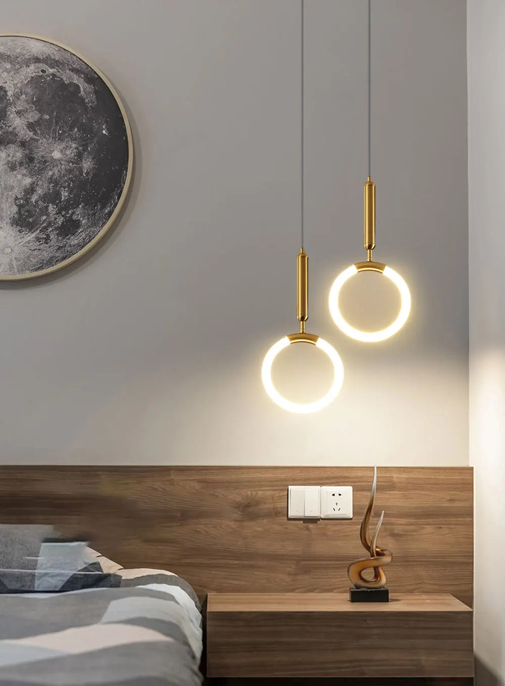White Ball Tube LED Pendant light luxury chandelier Bedroom Bar Aisle Bedside Minimalist Restaurant Background wall decoration