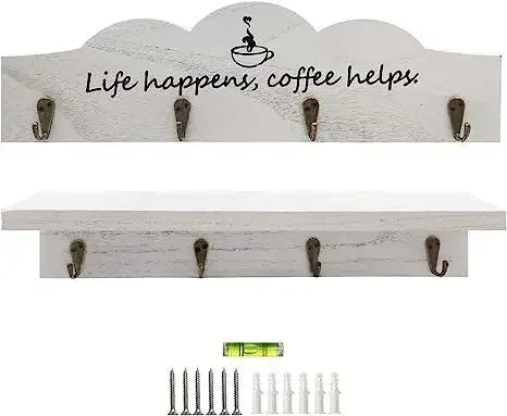 2 Pcs /set Coffee Cup Holder Kitchen Wall for Farmhouse Decorations Coffee Station Office Decor Mug Organizer Mug Display