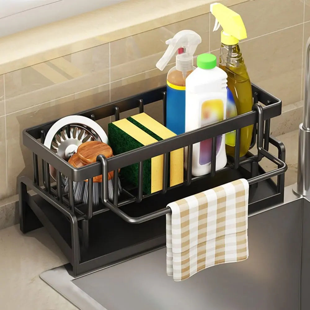 Kitchen Storage Rack Useful Self-draining Sink Shelf Sponge Holder Organizer Hanging Soap Basket Bathroom Cosmetic Shelf