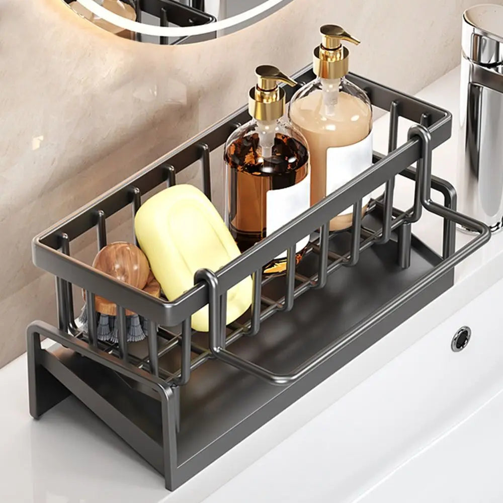 Kitchen Storage Rack Useful Self-draining Sink Shelf Sponge Holder Organizer Hanging Soap Basket Bathroom Cosmetic Shelf