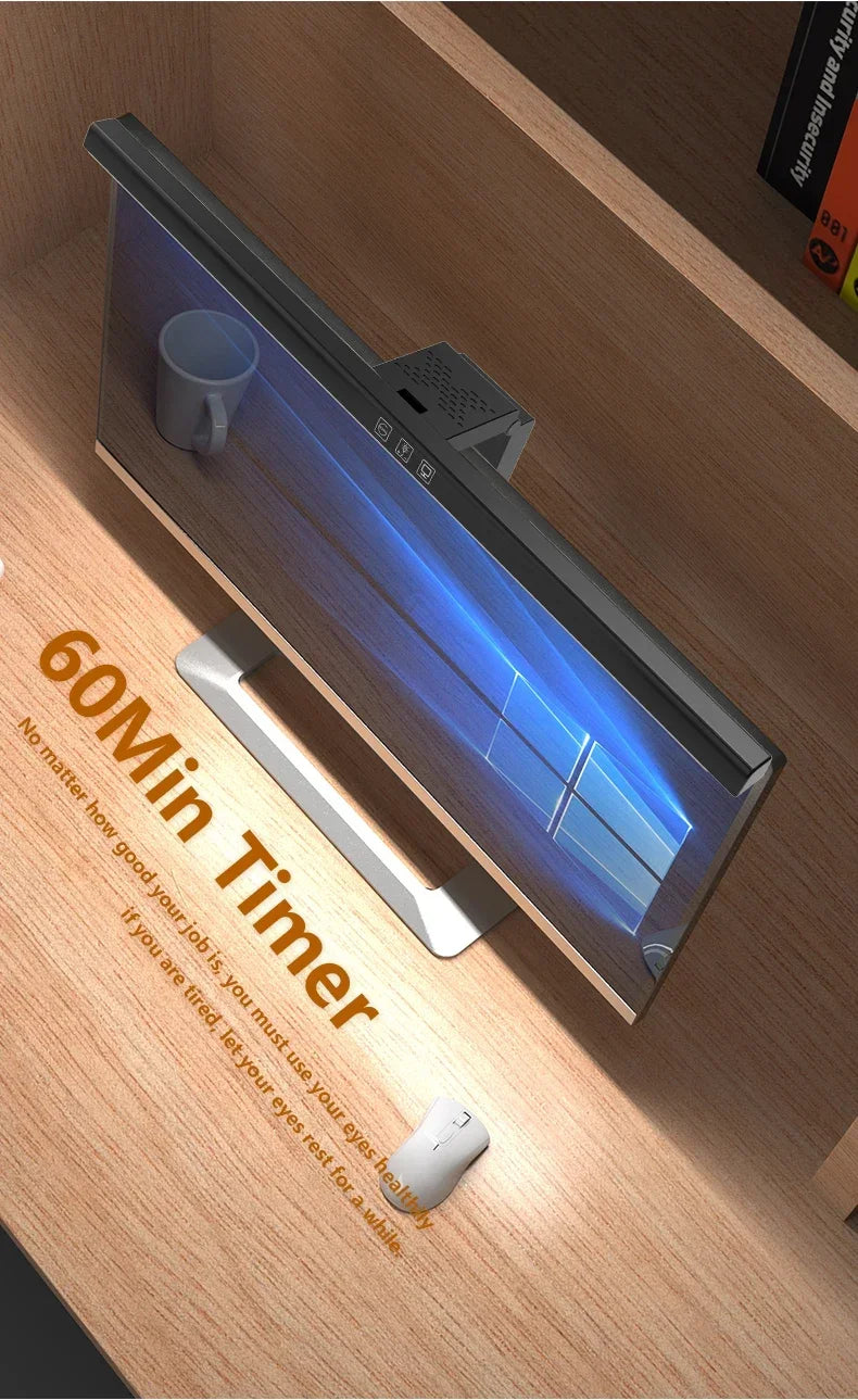 50cm PC Screen Display Hanging Light Computer Monitor Lamp Eye Protection Desk Lights Dimmable Timing Function for Study Work