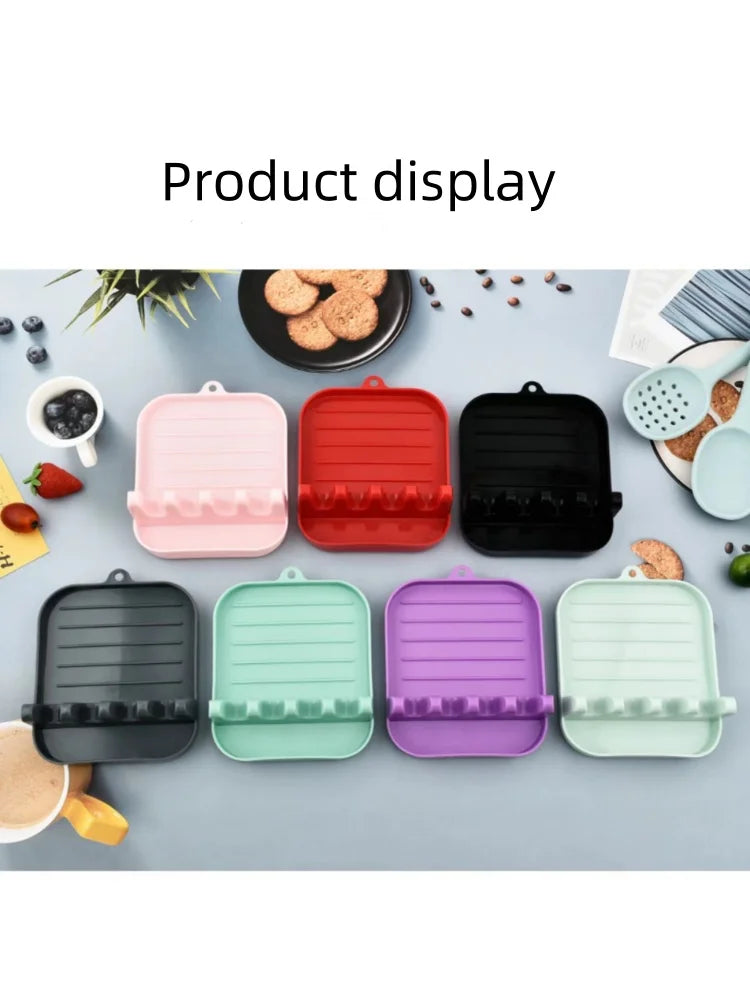 Kitchen Spoon Holders Pot Lid Rack Pot Lid Cooking Tool Tableware Storage Rack Spoon Chopsticks Holder Spatula Drain Rack Gadget