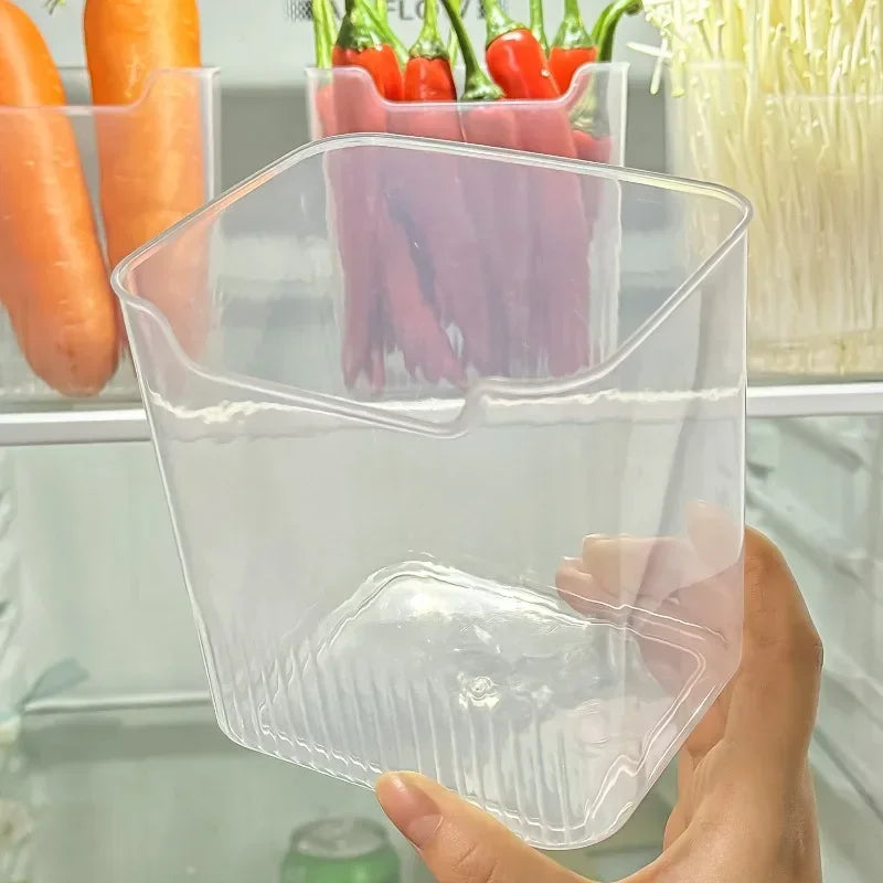 1/6PCS Fridge Side Door Storage Boxes Portable Vegetables Fruits Preservation Box Kitchen Food Grade Plastic Storage Containers