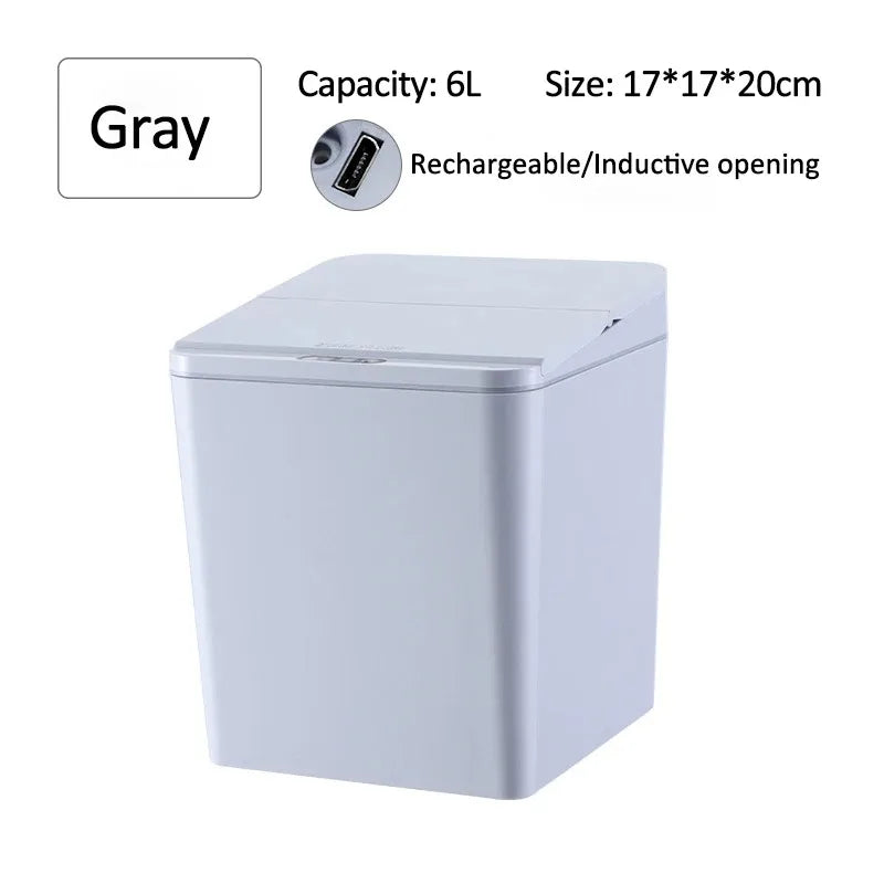 Intelligent Mini Desktop Trash Can Automatic Touchless Infrared Motion Sensor Trash Can Car Trash Portable Storage For Kitchen