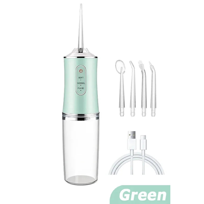 Smart Electric Oral Irrigator Water Flosser 4 Jets 3 Modes USB Charging Water Jet Irrigator Dental Teeth Cleaner