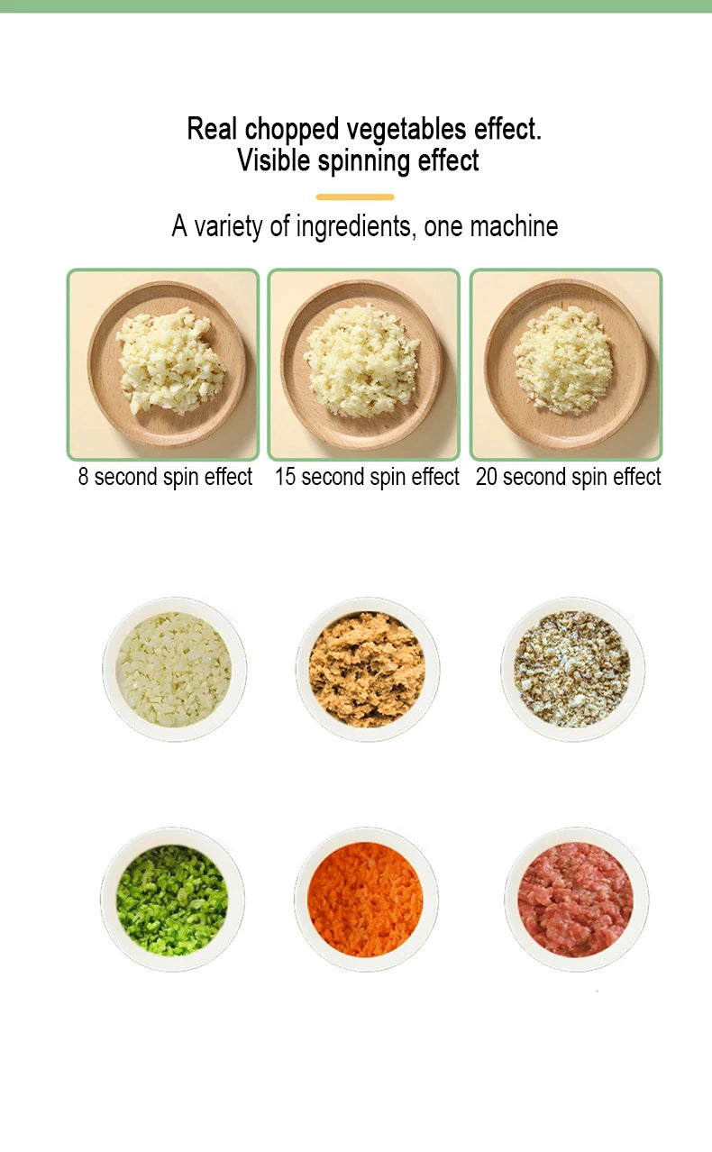 Wireless Electric Food Processor Vegetable Cutter Fruit Slicer Garlic Masher Mincer Handheld Stirrer Kitchen Cooking Accessories