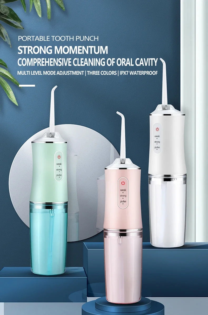 Smart Electric Oral Irrigator Water Flosser 4 Jets 3 Modes USB Charging Water Jet Irrigator Dental Teeth Cleaner