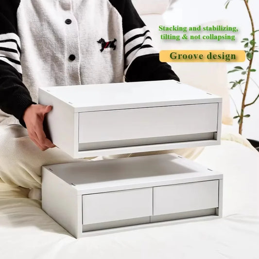 Desktop Storage Box Stationery Sorting Storage Drawer Stackable Space Saving Tabletop Drawer Cosmetic Desktop Organizer Boxes