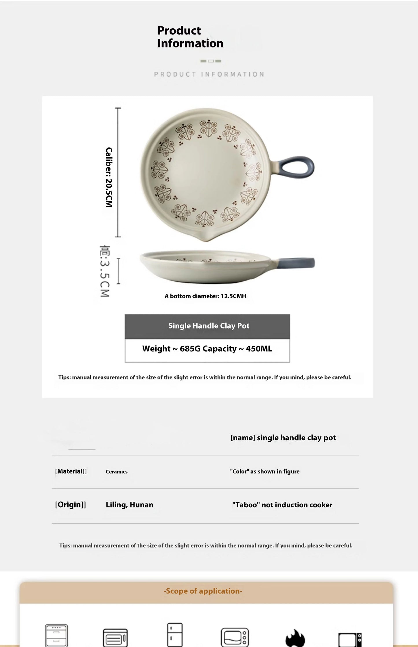 Ceramic Baking Pan Flat Bottomed Frying Pan  Wok Pan Fruit Plate with Handle Dinner  Dish Party Buffet Restaurant Cookware