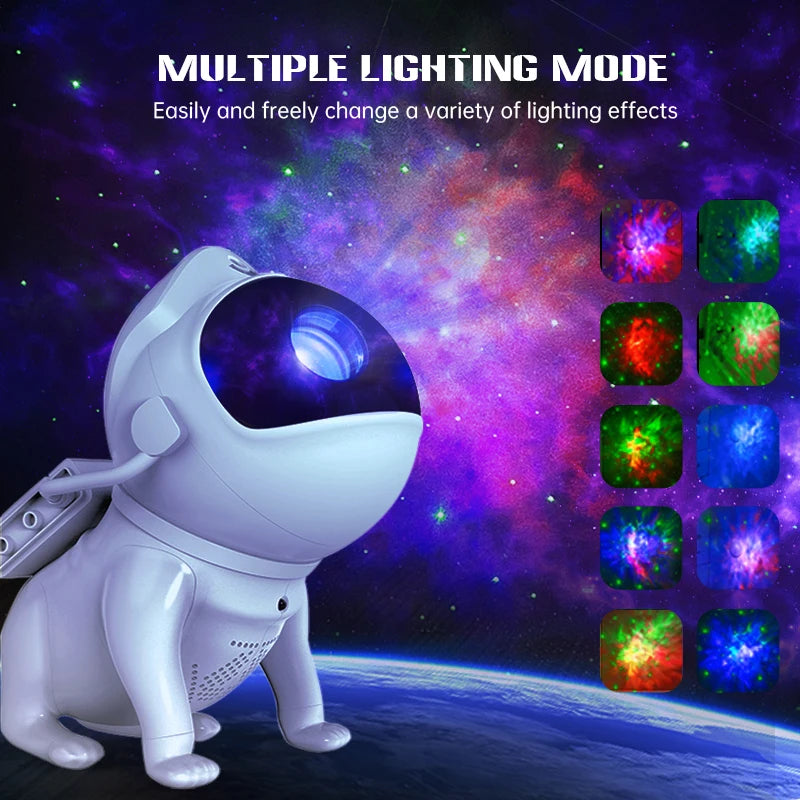 Space Dog Night Light Galaxy Star Astronaut Projector App Nebula Lamps Led Lights For Children Bedroom Decorative Birthday Gift