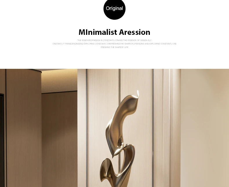 Electroplated Art Sculpture,Abstract Floor Decor,Hotel Clubhouse Room Decoration,Sample Room,Foyer Statue, Customized Ornament