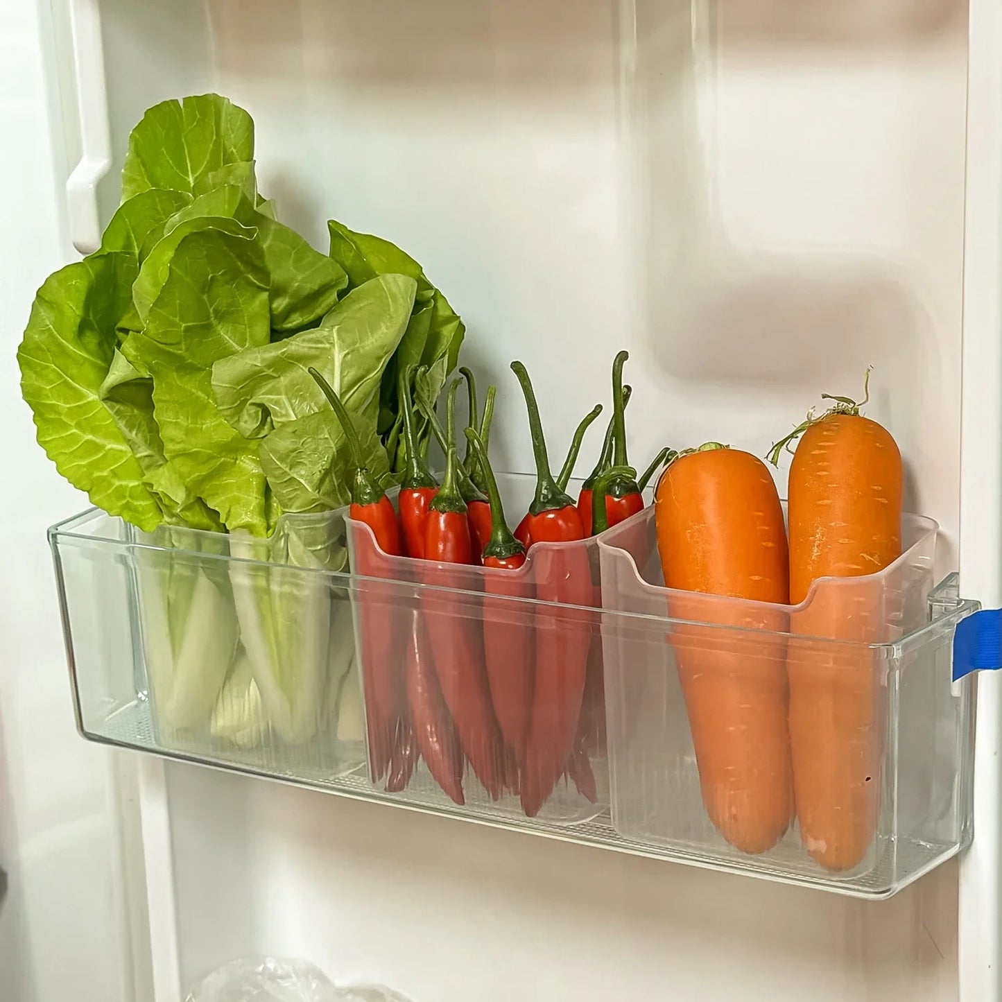 1/6PCS Fridge Side Door Storage Boxes Portable Vegetables Fruits Preservation Box Kitchen Food Grade Plastic Storage Containers