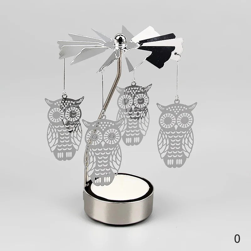Metal Candlesticks For Candles Modern Room Decor Silver Carousel Candle Tea Light Holder Damper Home Decoration Valentine's Gift