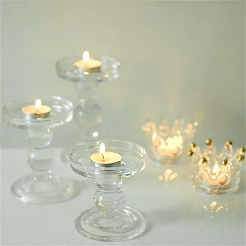 Glass Candle Holders Dia 8cm Cylinder Vases for Pillar Candle, Holders or Flower Vase Wedding Decoration Candlelight Dinner