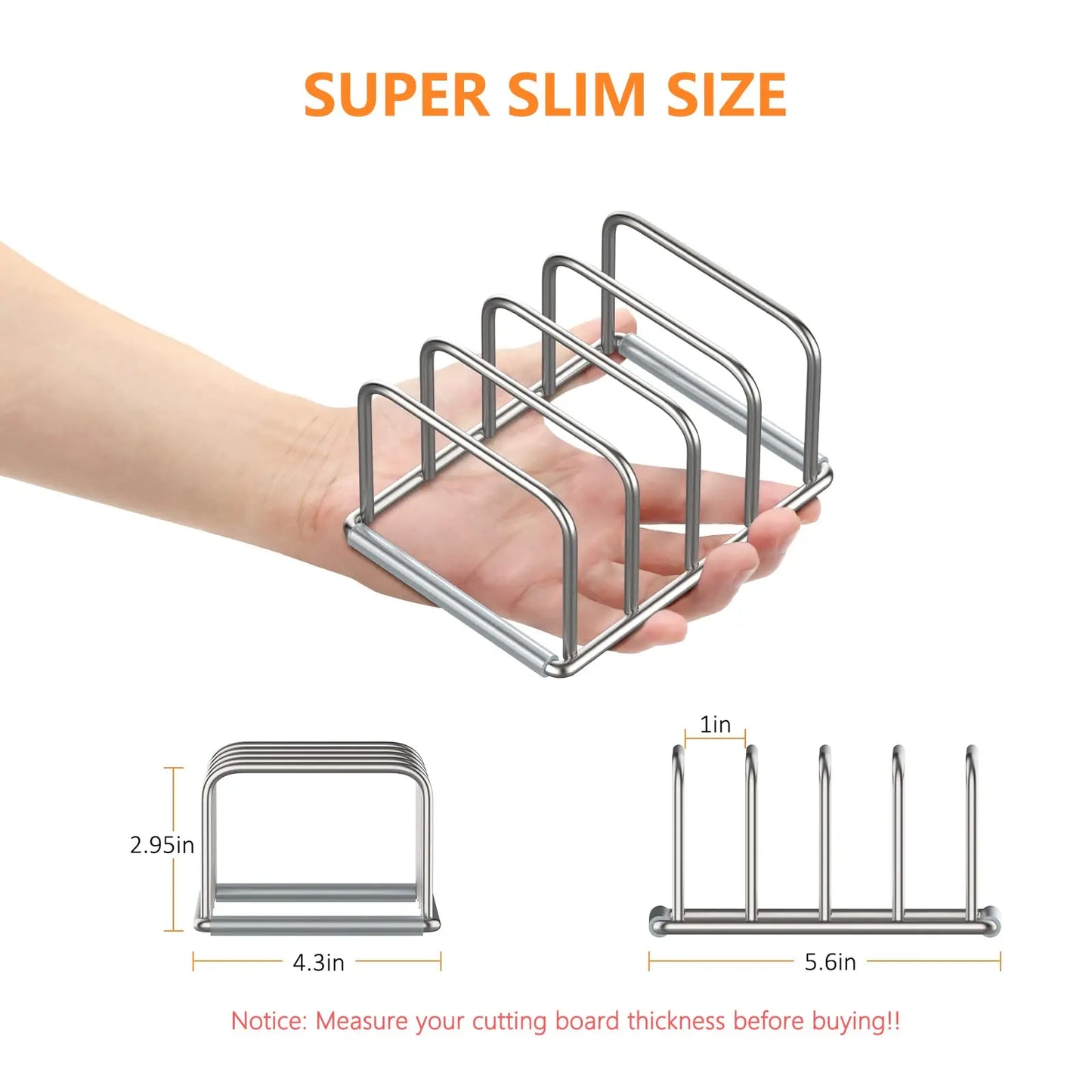 Kitchen Cabinet Organizer, Steel Cookware Holder, Divided Holder with 5 Slots for Skillets Baking Tray and Chopping Board Rack -