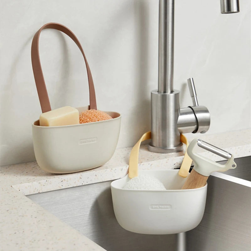 Kitchen Sink Sponges Soap Holder Bathroom Dish Drain Water Basket Storage Drying Rack Accessories Organizer