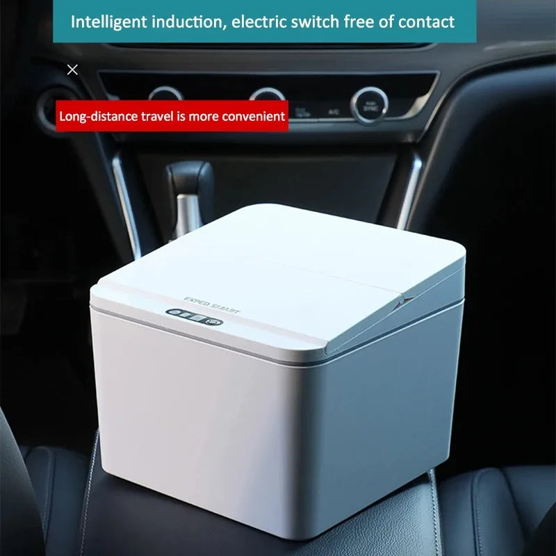 Intelligent Mini Desktop Trash Can Automatic Touchless Infrared Motion Sensor Trash Can Car Trash Portable Storage For Kitchen