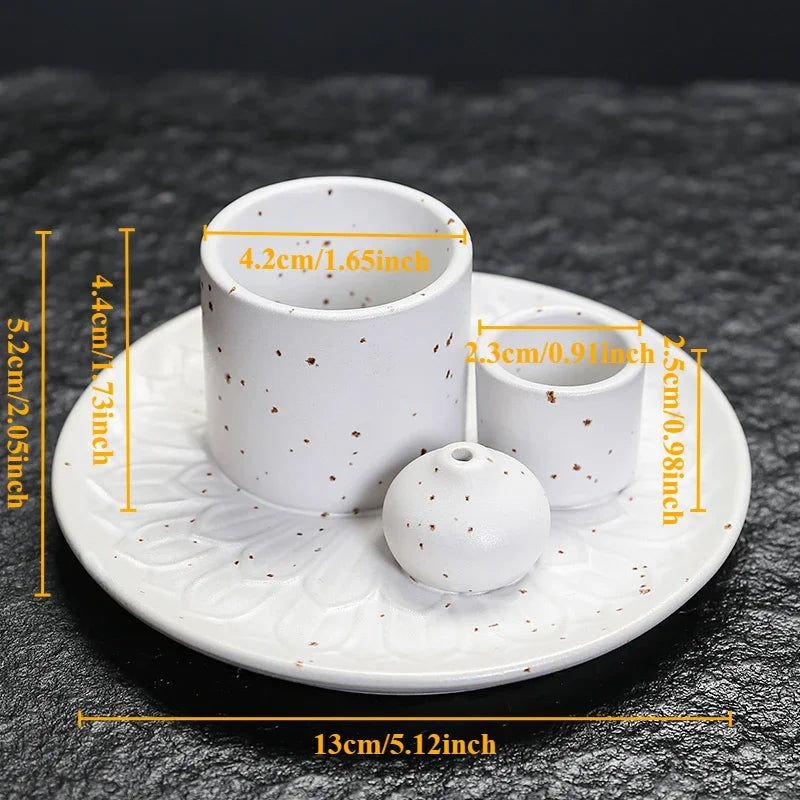 1Pcs Ceramic Incense Burner Holder Multifunctional 4-in-1 for Palo Santo Sage Sticks Candles & Crystals Ideal for Christmas