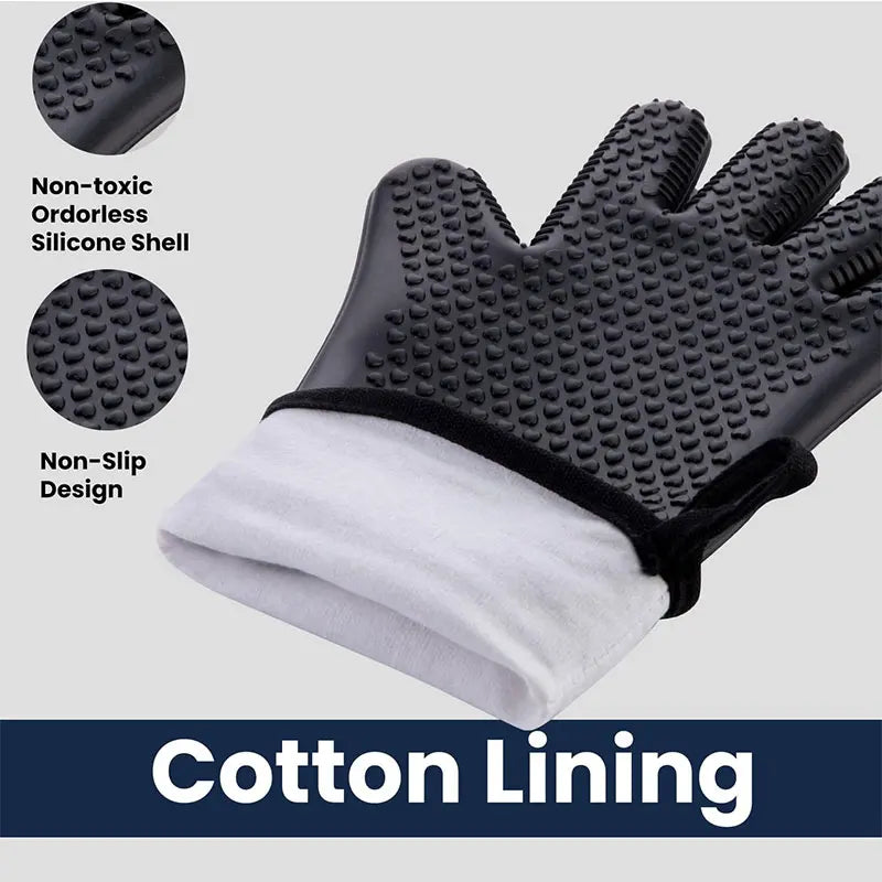Extra Long Professional Silicone Oven Mitts Gloves with Quilted Liner Durable Heat Resistant Grill Oven Gloves Baking Tools