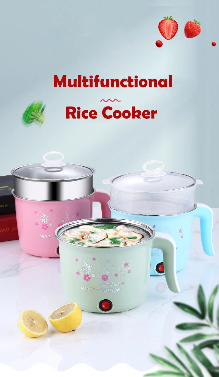 Electric Cooker Home Multifunction Hot Pot 1-2 People Heating Pan Cooking Pot Machine Mini Rice Cooker Kitchen Appliances
