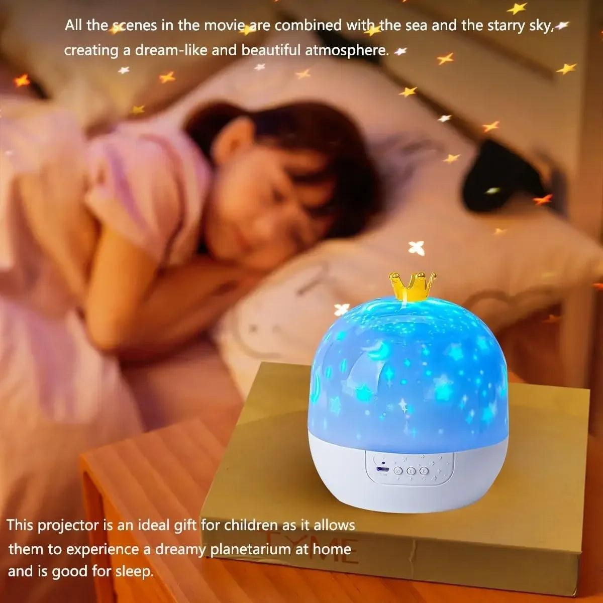 Kids Star Night Light Projector , 360° Rotation Galaxy Starry Sky Projector with Bluetooth Speaker for Bedroom Home Decor Gifts