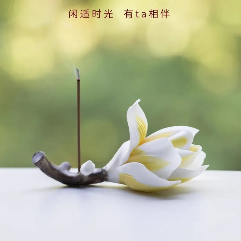 Ceramic Plum Blossom Pen Rest Home Desktop Joss-stick Base Incense Ceremony Ornaments Zen Tea Ceremony Accessories Tea Pets