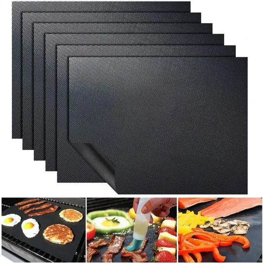 5-10 Pcs BBQ Grill Mat Non-stick Heat Resistant Grill Mat Outdoor Baking Reusable Barbecue Party Mat 40x33cm Grill Accessories