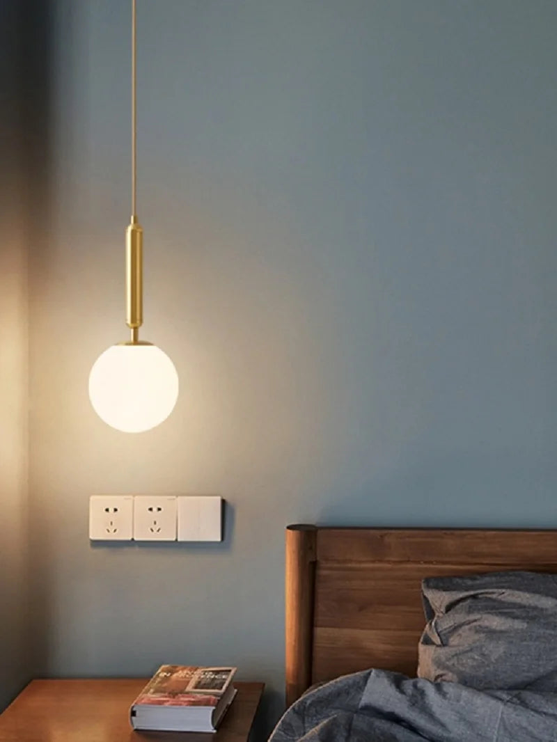 White Ball Tube LED Pendant light luxury chandelier Bedroom Bar Aisle Bedside Minimalist Restaurant Background wall decoration