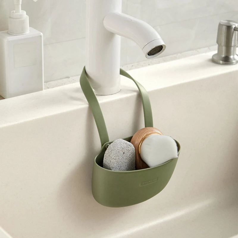 Kitchen Sink Sponges Soap Holder Bathroom Dish Drain Water Basket Storage Drying Rack Accessories Organizer