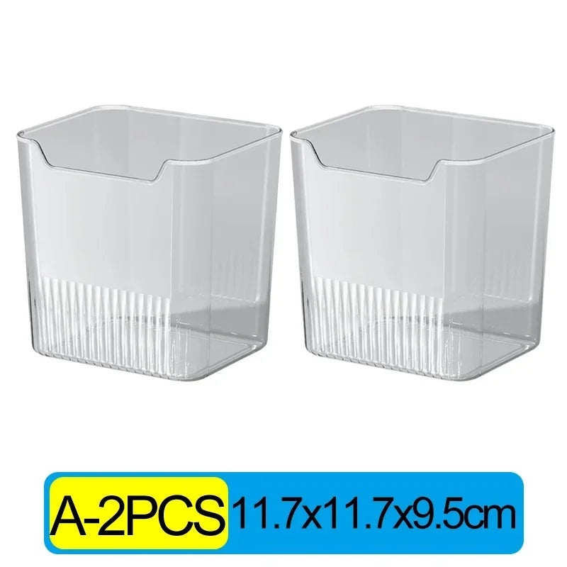 1/6PCS Fridge Side Door Storage Boxes Portable Vegetables Fruits Preservation Box Kitchen Food Grade Plastic Storage Containers