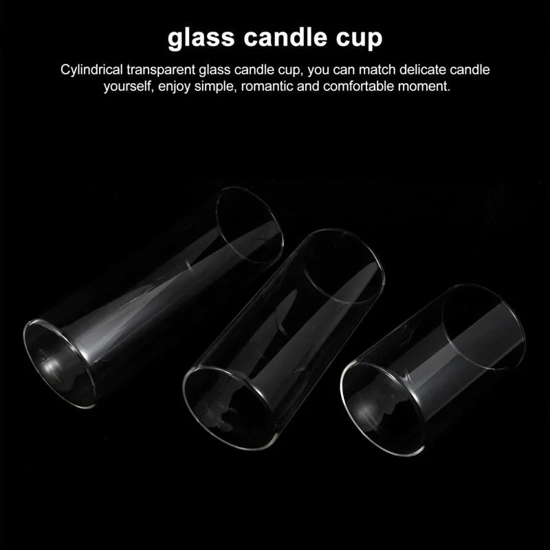 Glass Candle Holders Dia 8cm Cylinder Vases for Pillar Candle, Holders or Flower Vase Wedding Decoration Candlelight Dinner