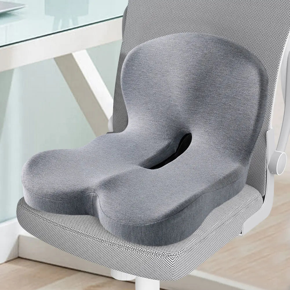 Memory Foam L-Shaped Integrated Office Chair Cushion with Lumbar Support Car Seat Cushion for Office Workers Car Drivers
