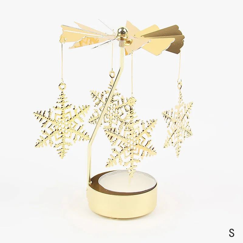 Carousel Candle Holder Gold Metal Candlesticks Room Decor Cake Rotating Candle Stand Home Decoration For Valentine's Christmas