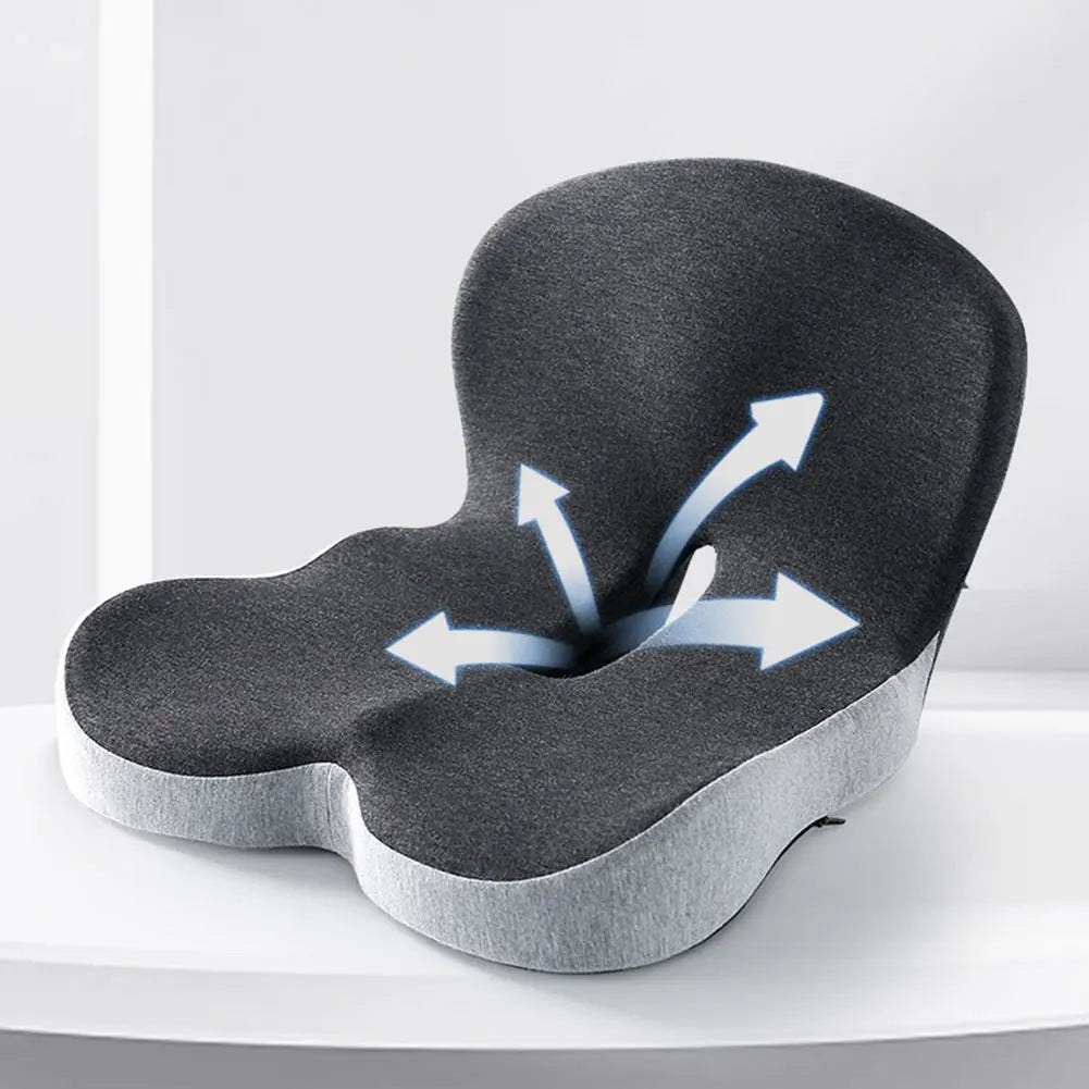 Memory Foam L-Shaped Integrated Office Chair Cushion with Lumbar Support Car Seat Cushion for Office Workers Car Drivers