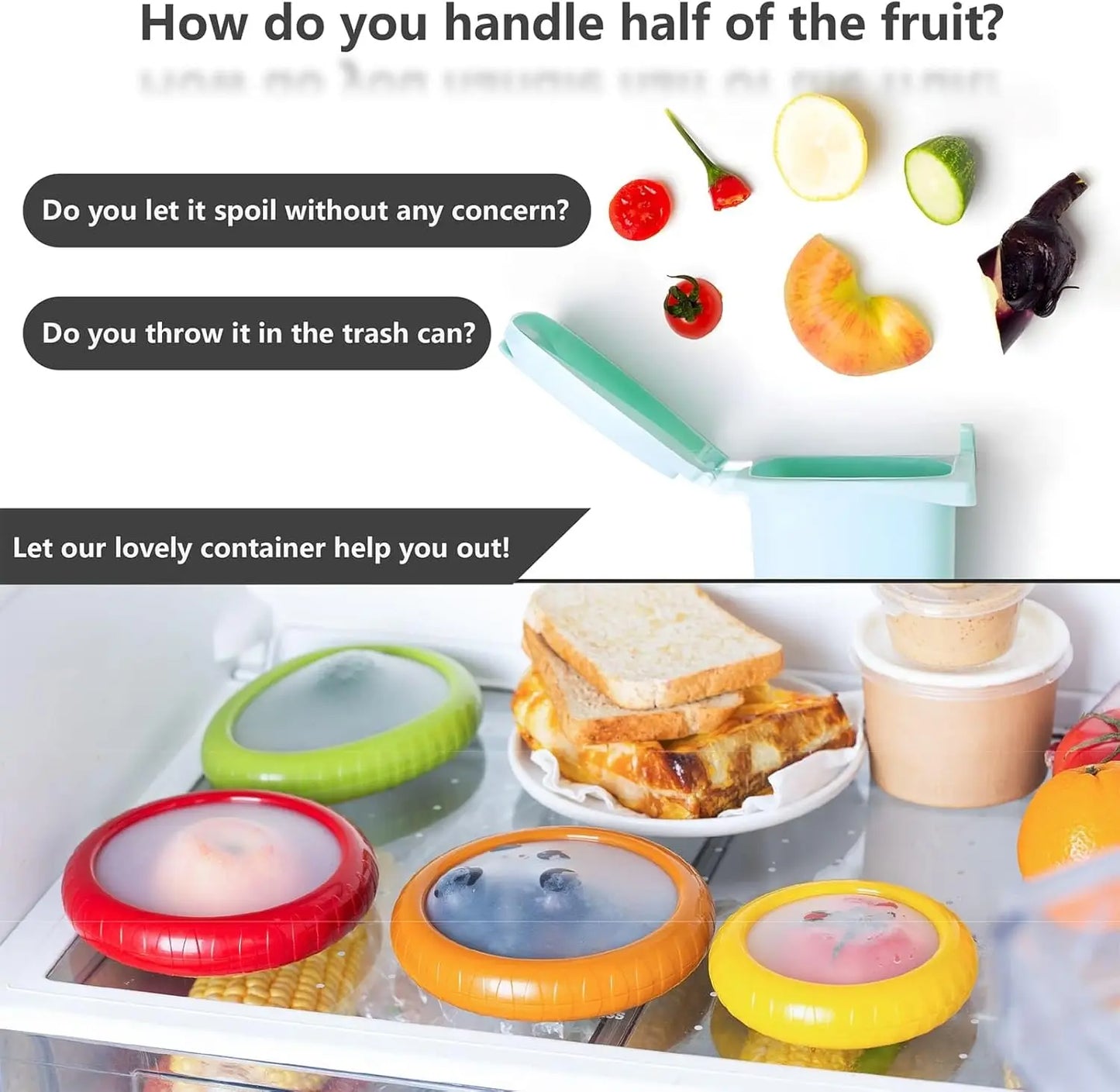 Kitchen Storage Box Fruit Vegetable Container Fresh Box Avocado Tomato Lemon Onion Fresh-Keeping Crisper Kitchen Gadgets